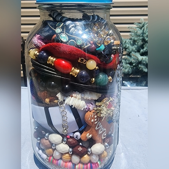 Colorful Mystery Jewelry Jar All Wearable 1 Quart #3 Costume Fashion Jew… - Picture 3 of 8